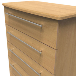 Crowndale Sherwood 5 Drawer Oak Chest of Drawers - Brown - Wilko - thumbnail 6