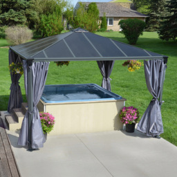 Palram Canopia 2.1 x 4.1m Rectangular Gazebo Curtain 4 Pack - Size: 0.1 x 465 x 217cm - Grey - Wilko