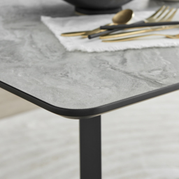 Furniturebox Copeland Cesano Marble Effect 4 Seater Dining Set White Grey and Black - Wilko - thumbnail 6
