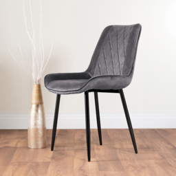 Furniturebox Copeland Cesano Marble Effect 4 Seater Dining Set White Grey and Black - Wilko - thumbnail 4
