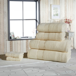 Rapport Home Royal Cream Velvet Woven Cotton Face Cloth - Size: 0.1 x 30 x 30cm - Wilko - thumbnail 3