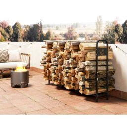 Outsunny Steel Firewood Log Holder 121 x 199 x 30cm - Black - Wilko - thumbnail 4