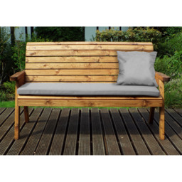 Charles Taylor 3 Seater Winchester Bench with Grey Cushions - Size: 170 x 74 x 98cm - Wilko - thumbnail 3