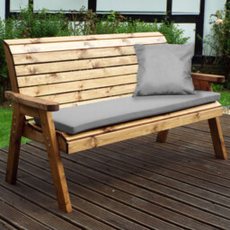 Charles Taylor 3 Seater Winchester Bench with Grey Cushions - Size: 170 x 74 x 98cm - Wilko - thumbnail 1