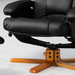 Artemis Home Severn Black Swivel Recliner Chair with Footstool - Size: Single - Wilko - thumbnail 3