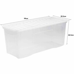 Wham 133L Crystal Storage Box with Lid 2 Pack - Wilko - thumbnail 7