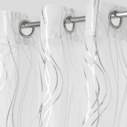 Velosso Silver Swirls Eyelet Voile Panel Curtain 150 x 137 cm - Size: w 150 x D 137cm - Wilko - thumbnail 3