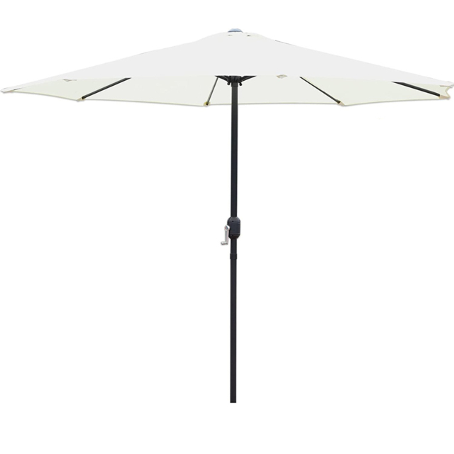 GlamHaus Cream Garden Parasolwith Crank Handle 2.7m - Wilko - image 1