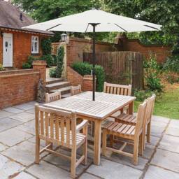 GlamHaus Cream Garden Parasolwith Crank Handle 2.7m - Wilko - thumbnail 3