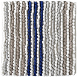 Allure Bath Fashions Navy Striped Square Chunky Bobble Bath Mat 50 x 50cm - Blue - Wilko