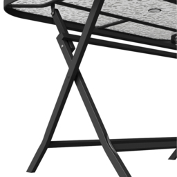 Living and Home Ripple Glass Metal Outdoor Rectangle Folding Table with Umbrella Hole - Size: 72 x 120 x 80cm - Black - Wilko - thumbnail 6