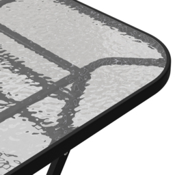 Living and Home Ripple Glass Metal Outdoor Rectangle Folding Table with Umbrella Hole - Size: 72 x 120 x 80cm - Black - Wilko - thumbnail 7