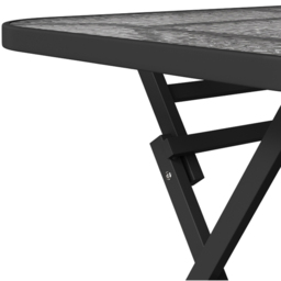 Living and Home Ripple Glass Metal Outdoor Rectangle Folding Table with Umbrella Hole - Size: 72 x 120 x 80cm - Black - Wilko - thumbnail 5