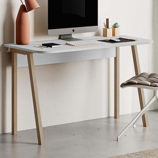 Luton White Working Table Computer Desk Home Office - Size: 75.0  x 120.0  x 60.0 cm - Decortie - Wilko - image 1