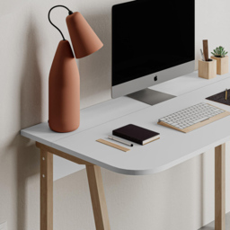 Luton White Working Table Computer Desk Home Office - Size: 75.0  x 120.0  x 60.0 cm - Decortie - Wilko - thumbnail 4