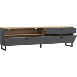Florence Klara 2 Door Single Drawer Single Shelf Grey and Oak TV Unit - Size: 57.7 x 205.1 x 41.3cm - Multi - Furniture To Go - Wilko - thumbnail 5