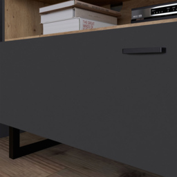 Florence Klara 2 Door Single Drawer Single Shelf Grey and Oak TV Unit - Size: 57.7 x 205.1 x 41.3cm - Multi - Furniture To Go - Wilko - thumbnail 7