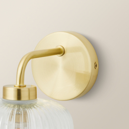 ValueLights Amaia Gold Clear Ribbed Glass LED Wall Light - Size: 15 x 12.5 x 17.5cm - Wilko - thumbnail 4