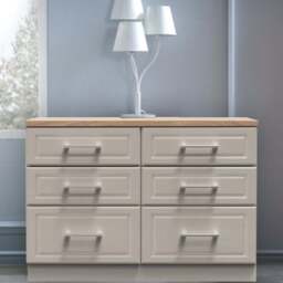 Crowndale Kent 6 Drawer Kashmir Ash and Modern Oak Midi Chest of Drawers - Cream - Wilko - thumbnail 7
