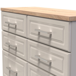 Crowndale Kent 6 Drawer Kashmir Ash and Modern Oak Midi Chest of Drawers - Cream - Wilko - thumbnail 6