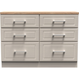 Crowndale Kent 6 Drawer Kashmir Ash and Modern Oak Midi Chest of Drawers - Cream - Wilko - thumbnail 4