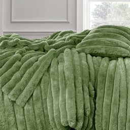 Velosso Super King Size Olive Jumbo Cord Duvet Set - Wilko - thumbnail 3