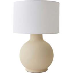 ValueLights Blair Natural Linen Shade Beige Stone Hand Finished Ceramic LED Table Lamp - Size: 51 x 35 x 35cm - Grey - Wilko