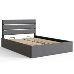 GFW Hudson Small Double Grey End Lift Ottoman Bed - Wilko - thumbnail 3