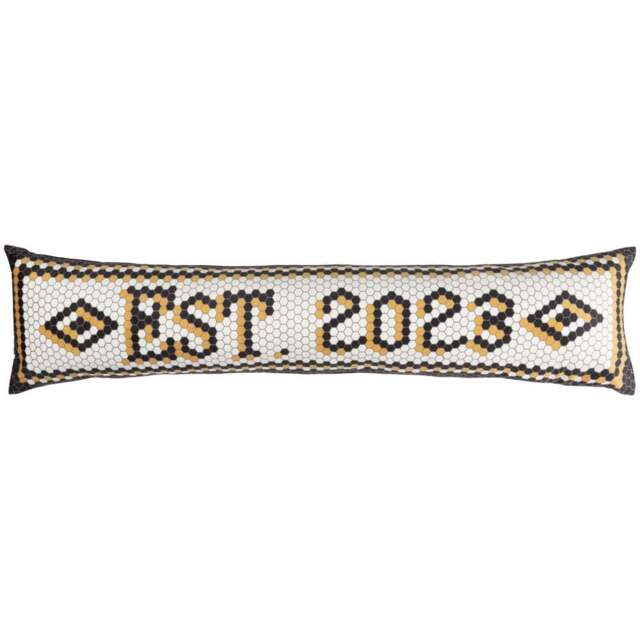 furn. Multicolour Established 2023 Mosaic Message Velvet Draught Excluder - Size: 20 x 92 x 10cm - Wilko - image 1