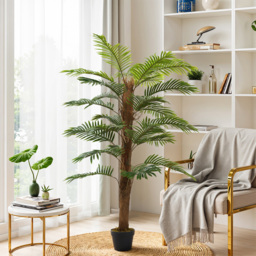 Living and Home Artificial Palm Potted Tree Decoration 160cm - Size: 160 x 80 x 80cm - Green - Wilko - thumbnail 3