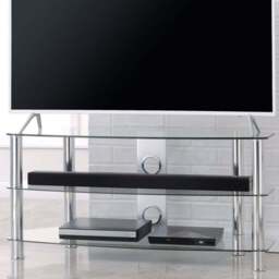 TTAP Vantage 2 Shelf Chrome TV Stand 800mm - Size: 50.7 x 80 x 40cm - Silver - Wilko - thumbnail 1