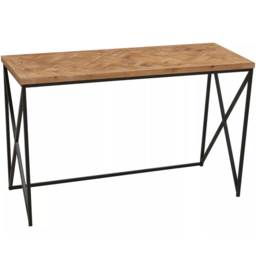 Premier Housewares Kickford Console with Natural Parquet Top - Size: 120 x 48 x 74cm - Multi - Interiors by Premier - Wilko - thumbnail 4