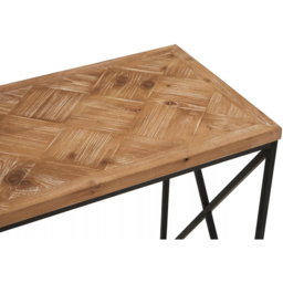 Premier Housewares Kickford Console with Natural Parquet Top - Size: 120 x 48 x 74cm - Multi - Interiors by Premier - Wilko - thumbnail 6