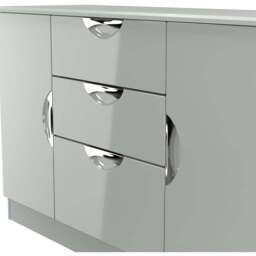 Crowndale Camden 2 Door 3 Drawer Grey Gloss and Dusk Grey Sideboard Ready Assembled - Size: 79 x 128 x 42cm - Grey Gloss & Dusk Grey - Wilko - thumbnail 6