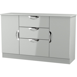 Crowndale Camden 2 Door 3 Drawer Grey Gloss and Dusk Grey Sideboard Ready Assembled - Size: 79 x 128 x 42cm - Grey Gloss & Dusk Grey - Wilko - thumbnail 5