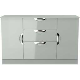 Crowndale Camden 2 Door 3 Drawer Grey Gloss and Dusk Grey Sideboard Ready Assembled - Size: 79 x 128 x 42cm - Grey Gloss & Dusk Grey - Wilko - thumbnail 3