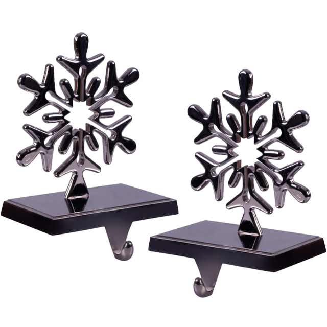 St Helens Christmas Snowflake Stocking Holder Set of 2 - Size: 126 x 125 x 82cm - Silver - Wilko - image 1