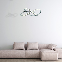 Milagro Cappio Silver LED Pendant Lamp 230V - Size: 60 x 60 x 90cm - Wilko - thumbnail 6