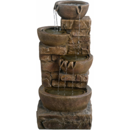 Teamson Home 4-TierLED Brown Cascading Bowl Stone Outdoor Waterfall Fountain - Size: 84.5 x 38.7 x 39.4cm - Wilko - thumbnail 5