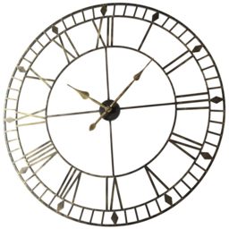 EOS Black Gold Skeleton Wall Clock with Roman Numerals 100cm - Size: 100 x 100 x 2cm - Home Garden Direct - Wilko - thumbnail 4