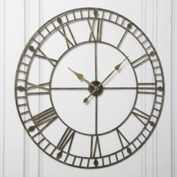EOS Black Gold Skeleton Wall Clock with Roman Numerals 100cm - Size: 100 x 100 x 2cm - Home Garden Direct - Wilko - thumbnail 7