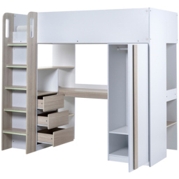 Julian Bowen Ocean Pale Wood and White High Sleeper with Storage - Size: Single - Wilko - thumbnail 4