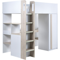 Julian Bowen Ocean Pale Wood and White High Sleeper with Storage - Size: Single - Wilko - thumbnail 6