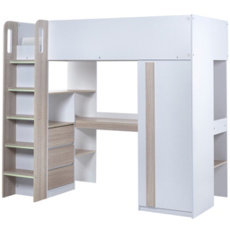 Julian Bowen Ocean Pale Wood and White High Sleeper with Storage - Size: Single - Wilko - thumbnail 3