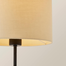 ValueLights Kaiden Cream Drum Shade Dome Table Lamp - Size: 47 x 25 x 25cm - Black - Wilko - thumbnail 5