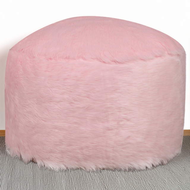 Kaikoo Pink Fur Stool - Wilko - image 1