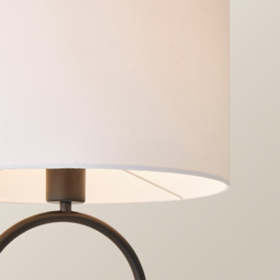 ValueLights Antonia White Fabric Drum Shade Matte Black Oval LED Table Lamp - Size: 42.3 x 25 x 25cm - Wilko - thumbnail 4