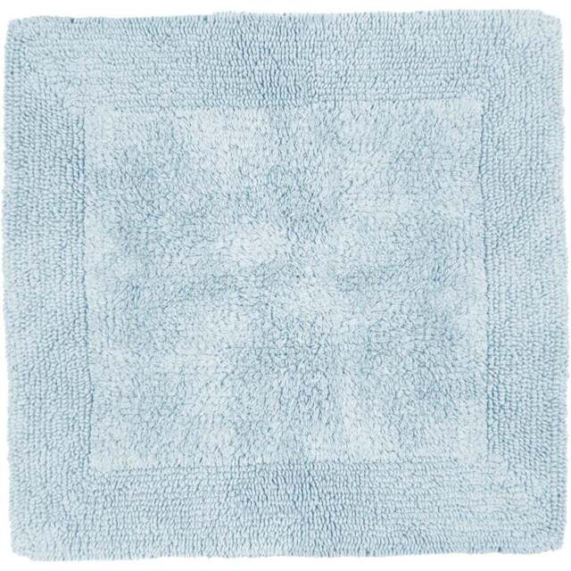 Allure Bath Fashions Elegance Baby Blue Reversible Square Bath Mat 55 x 55cm - Size: 53 x 55cm - Wilko - image 1