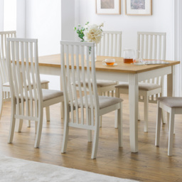 Julian Bowen Davenport Extending Dining Table Oak and Ivory - Size: 6 Seater - Wood - Wilko