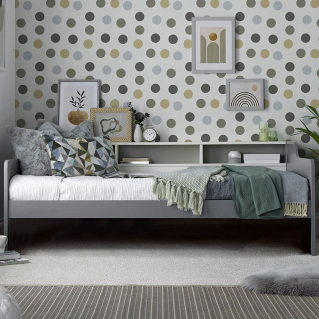 Tyler Grey and White Guest Bed with Memory Foam Mattress - Size: Single - Bedmaster - Wilko - image 1